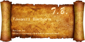 Tavaszi Barbara névjegykártya